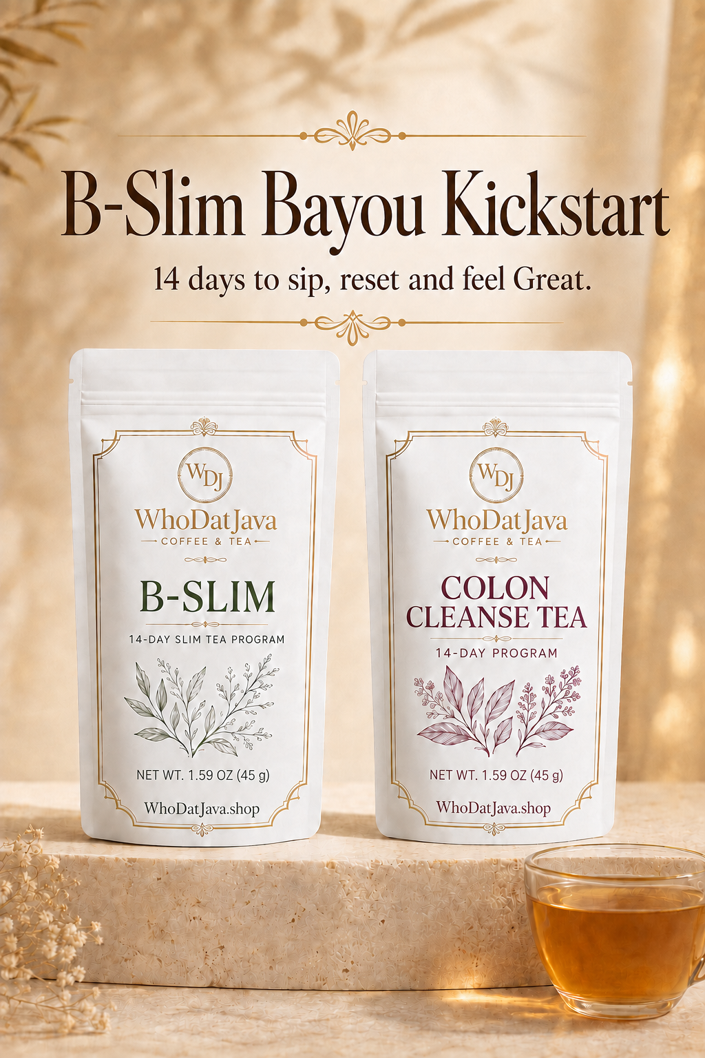 B-Slim Bayou Kickstart 14-Day Tea Program packaging
