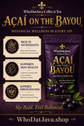 Acai on the Bayou Acai Berry Herbal Tea prepared in a cup