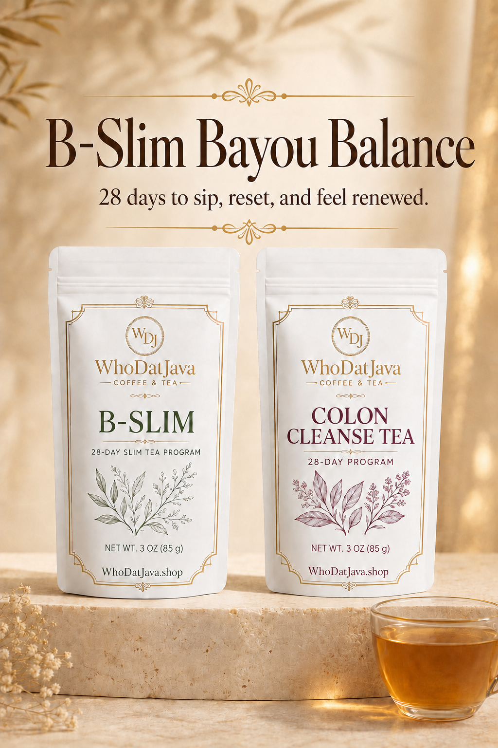 B-Slim Bayou Balance 28-Day Tea Program packaging