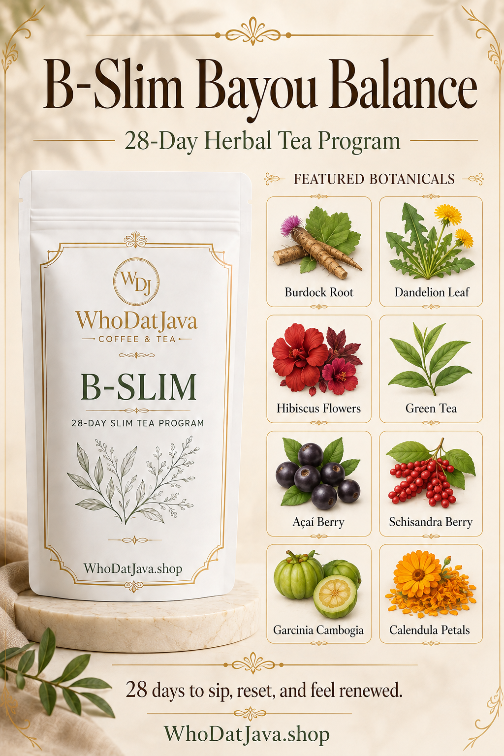 B-Slim Bayou Balance 28-Day Tea Program detail 2