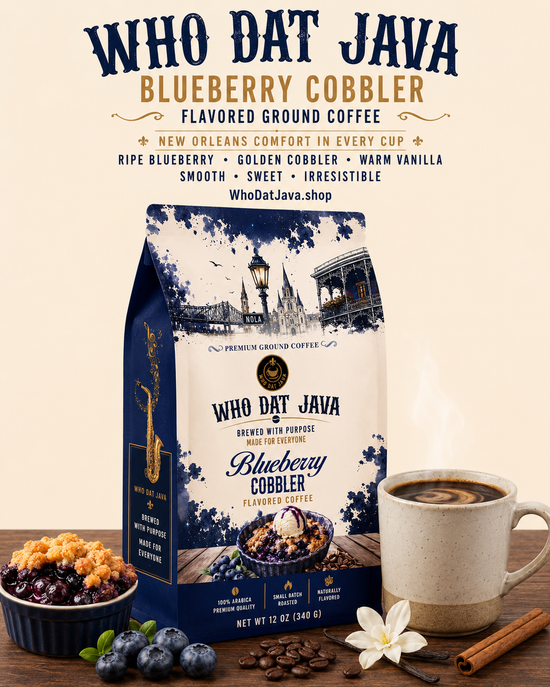 Blueberry Cobbler Flavored Coffee packaging, flavored coffee