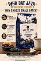 Blueberry Cobbler Flavored Coffee prepared in a cup