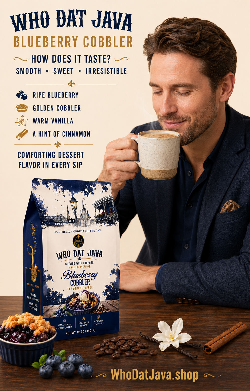 Blueberry Cobbler Flavored Coffee detail 2