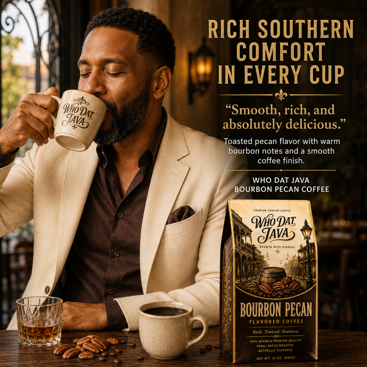 Bourbon Pecan Flavored Coffee detail 2