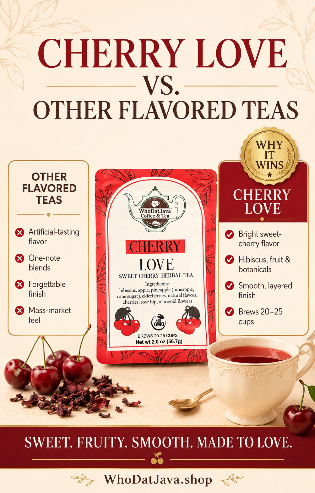 Cherry Love Sweet Cherry Herbal Tea detail 2