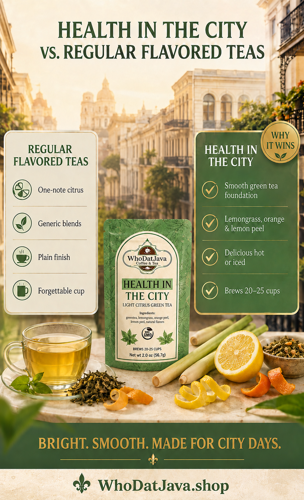 Health in the City Light Citrus Green Tea detail 3