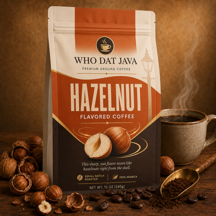 Hazelnut Flavored Coffee packaging, flavored coffee