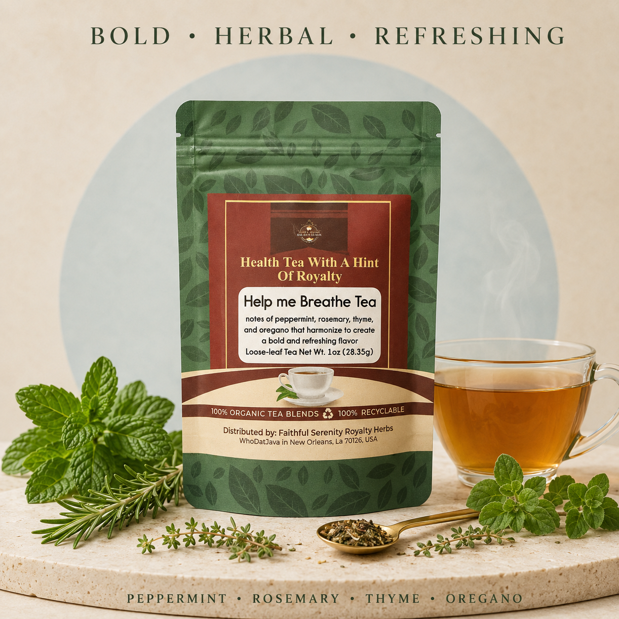 Help Me Breathe Organic Loose-Leaf Tea packaging