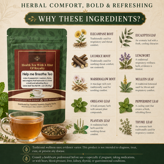 Help Me Breathe Organic Loose-Leaf Tea prepared in a cup