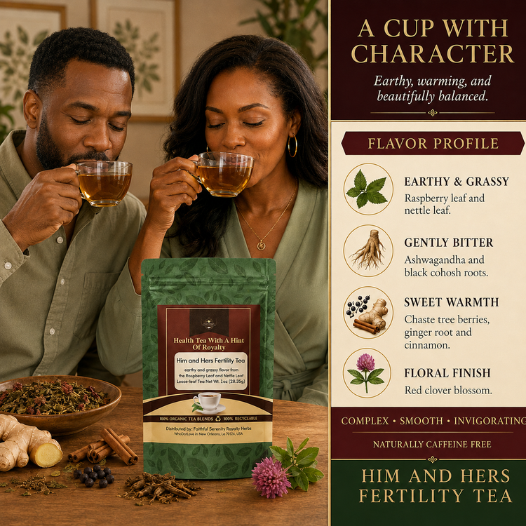 Him and Hers Fertility Organic Loose-Leaf Tea packaging
