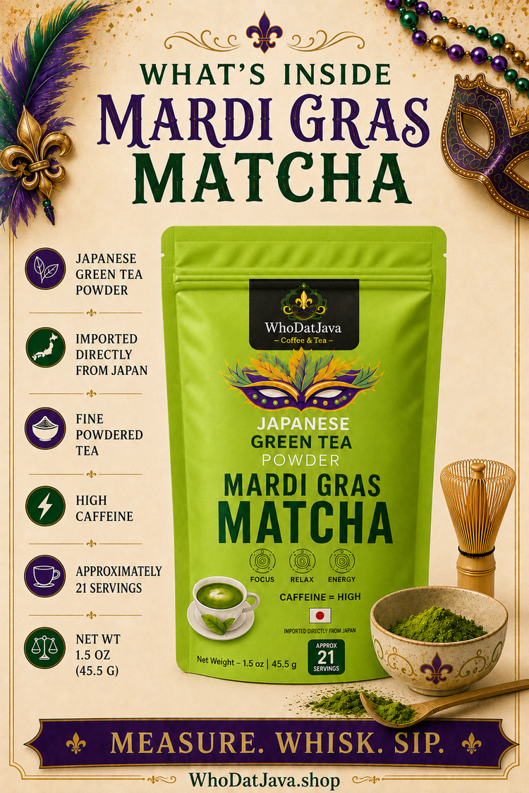 Mardi Gras Matcha Japanese Green Tea Powder detail 3