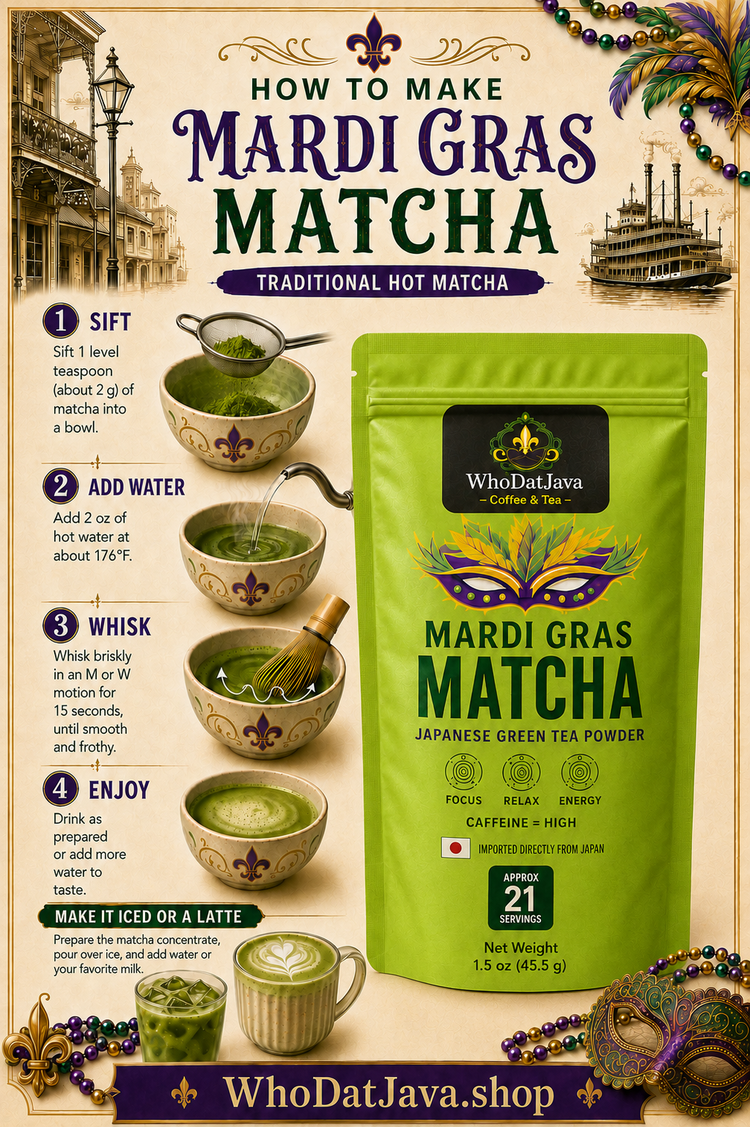 Mardi Gras Matcha Japanese Green Tea Powder detail 4