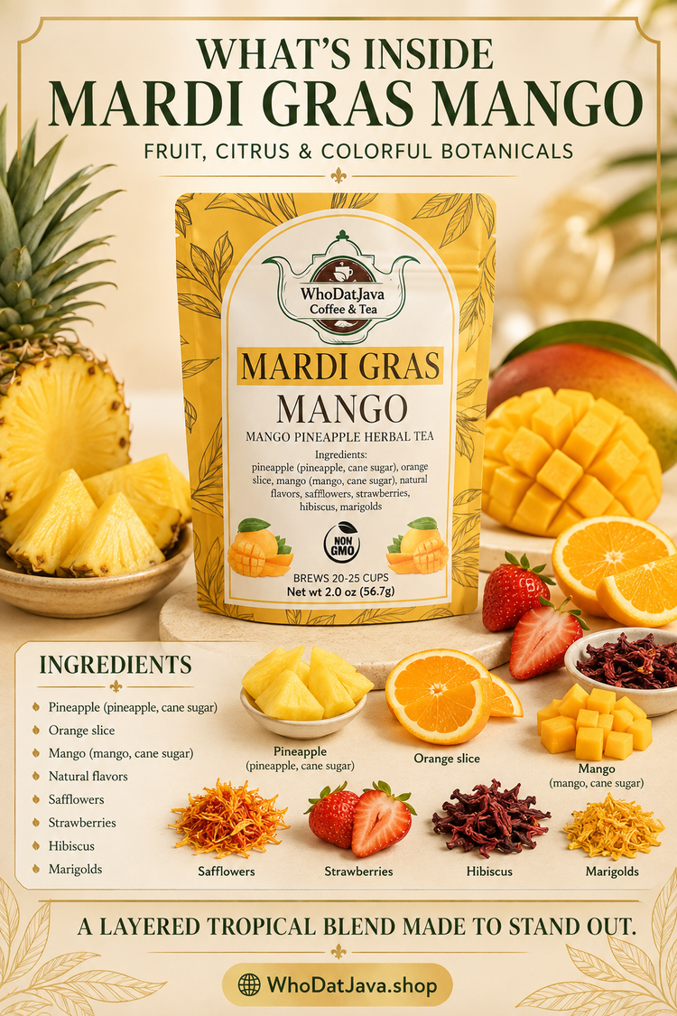 Mardi Gras Mango Pineapple Herbal Tea detail 2