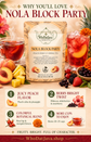 Nola Block Party Peach Hibiscus Herbal Tea prepared in a cup