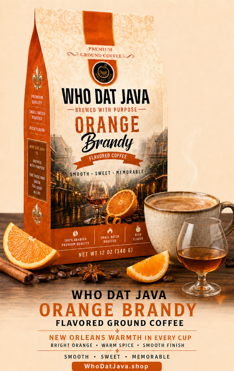 Orange Brandy Flavored Coffee packaging, flavored coffee