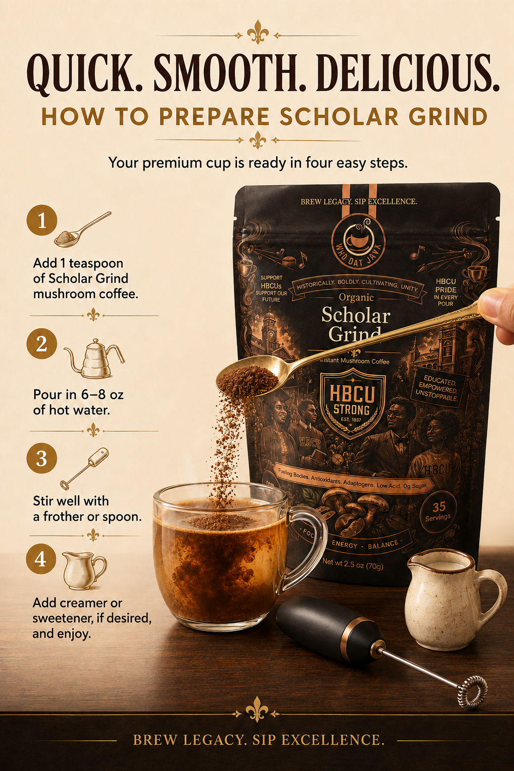 Scholar Grind Instant Mushroom Coffee detail 2