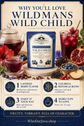 Wildmans Wild Child Blueberry Hibiscus Herbal Tea prepared in a cup